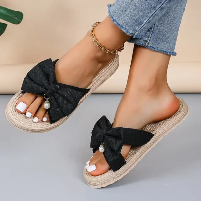 Sommer Neue Trend Schleife Detail Knoten Wedge Sandalen