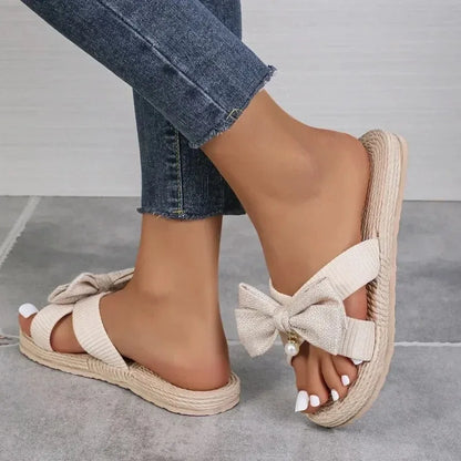 Sommer Neue Trend Schleife Detail Knoten Wedge Sandalen