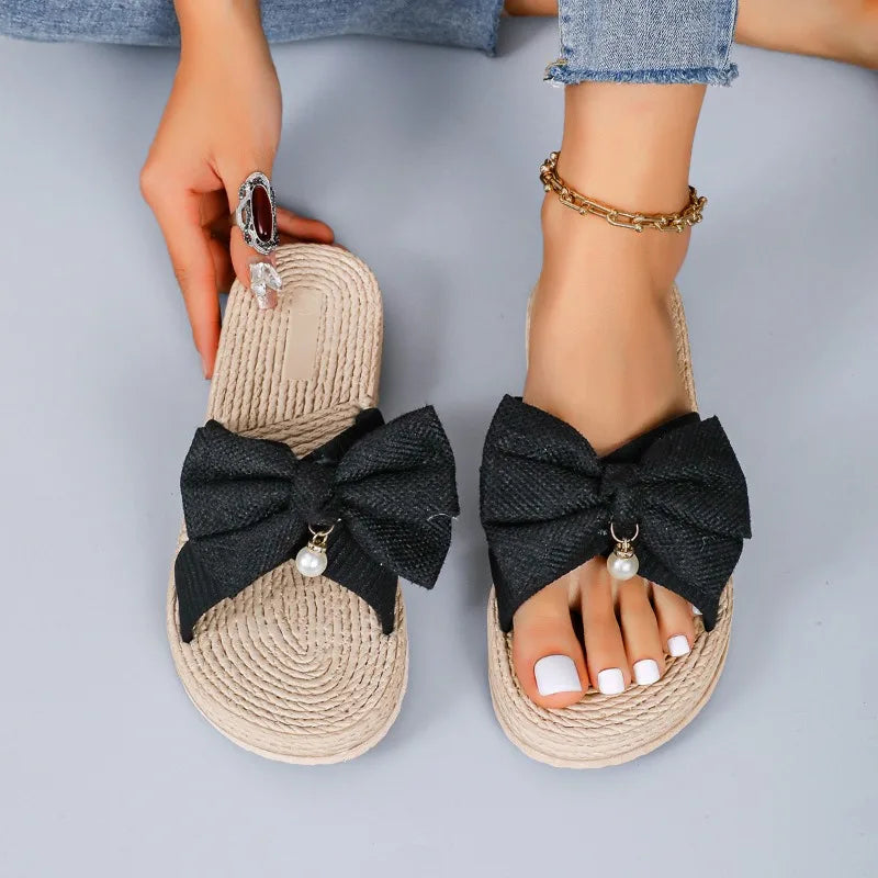 Sommer Neue Trend Schleife Detail Knoten Wedge Sandalen