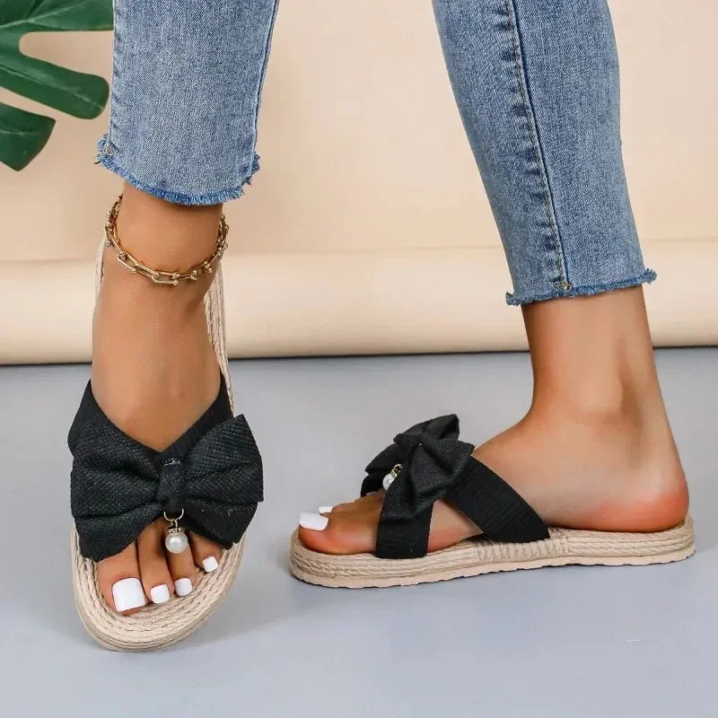 Sommer Neue Trend Schleife Detail Knoten Wedge Sandalen