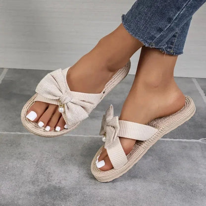 Sommer Neue Trend Schleife Detail Knoten Wedge Sandalen