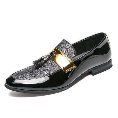 Schwarz Tassel Schuh Handmade Hochzeit Männer Loafers