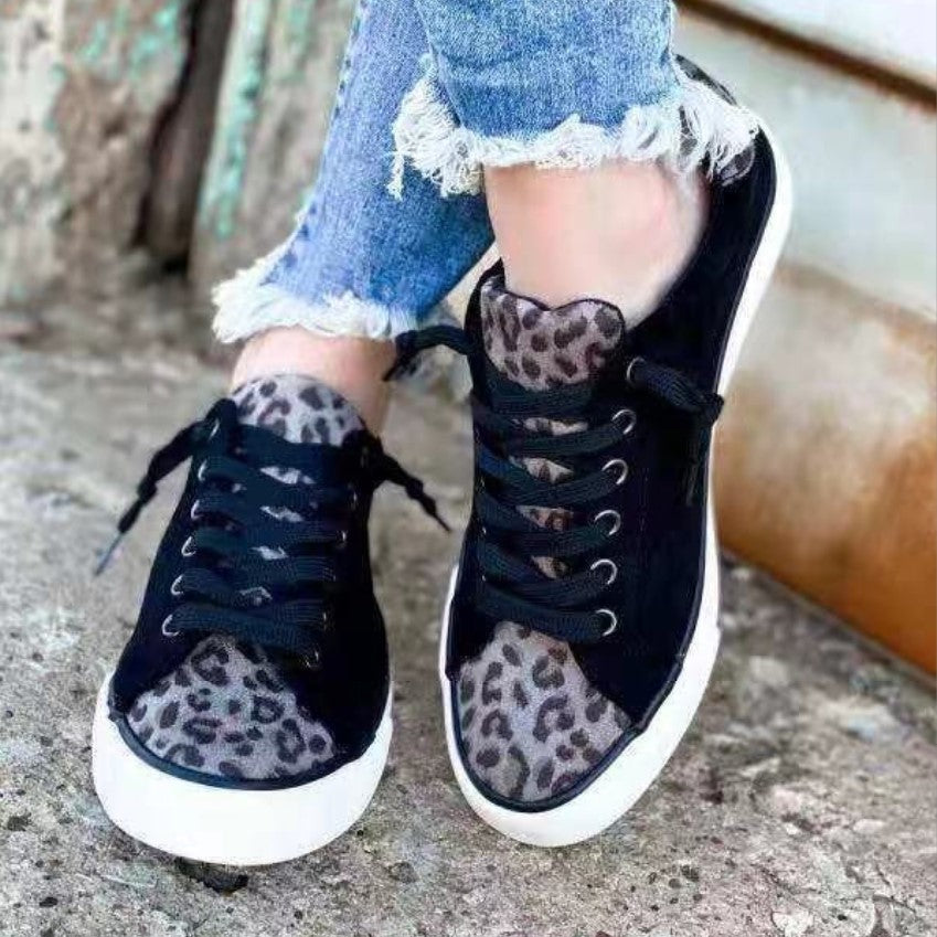 Damen Leopard Print Skate Schuhe