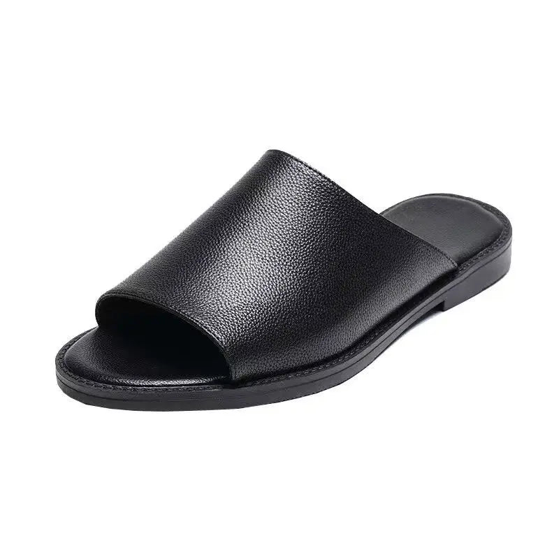 Männer Leder Sandalen Schwarz Männlich Sommer Schuhe