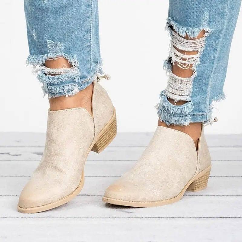 Spring Autumn Women Butterfly-knot Boots Slip-On Med High-7