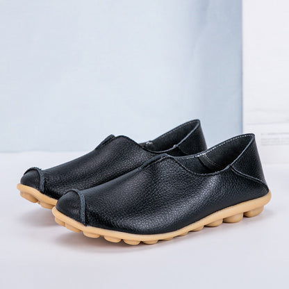 Damen Leder Loafer lässig Stil Boot Schuhe