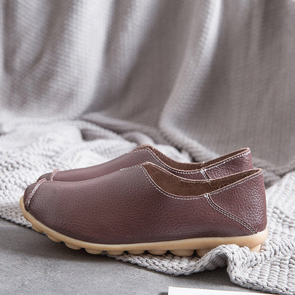 Damen Leder Loafer lässig Stil Boot Schuhe