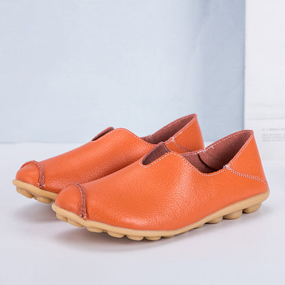 Damen Leder Loafer lässig Stil Boot Schuhe