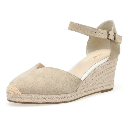 Wedge-Sandalen mit Knöchelriemen