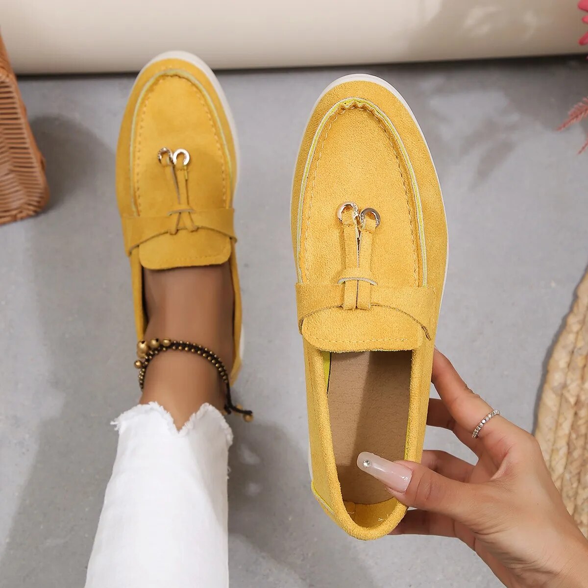 Anhänger Dekor Flache Loafer